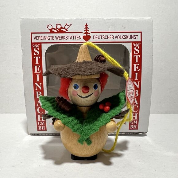 Steinbach PINECONE LADY Vintage LEAVES Wooden German Christmas Ornament - Picture 1 of 11